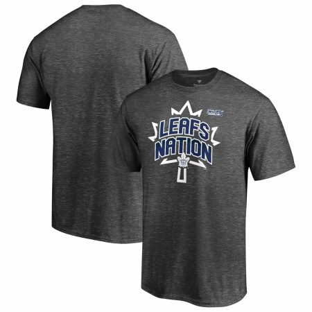 Men's Fanatics Branded Charcoal Toronto Maple Leafs 2021 Stanley Cup Playoffs Bound Heads Up Play T-Shirt