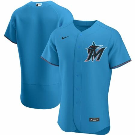 Men's Nike Blue Miami Marlins Alternate Authentic Team Jersey