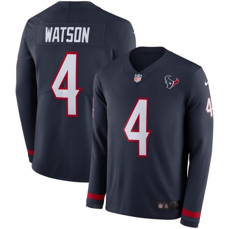 Men's Nike Deshaun Watson Navy Houston Texans Therma Long Sleeve Player Jersey