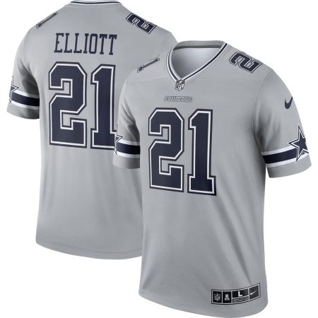 Men's Nike Ezekiel Elliott Silver Dallas Cowboys Inverted Legend Jersey