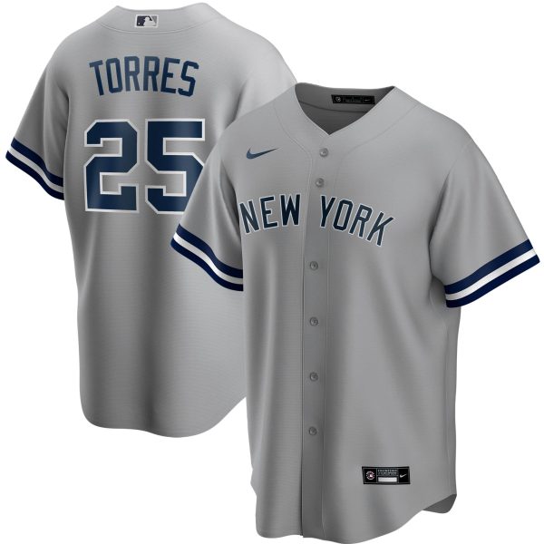 Men's Nike Gleyber Torres Gray New York Yankees Road Replica Player Name Jersey