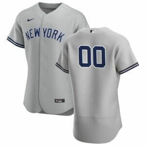 Men's Nike Gray New York Yankees Road Authentic Custom Jersey