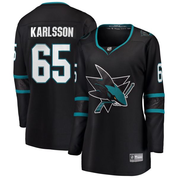 Women's Fanatics Branded Erik Karlsson Black San Jose Sharks Alternate Breakaway Player Jersey