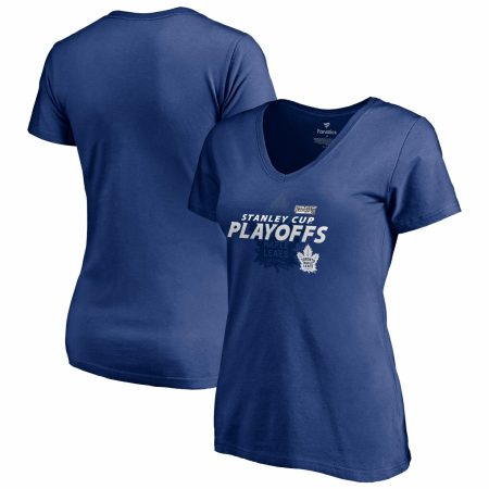 Women's Fanatics Branded Royal Toronto Maple Leafs 2021 Stanley Cup Playoffs Bound Turnover V-Neck T-Shirt