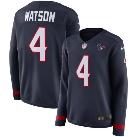 Women's Nike Deshaun Watson Navy Houston Texans Therma Long Sleeve Jersey