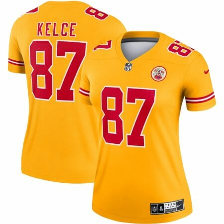 Women's Nike Travis Kelce Gold Kansas City Chiefs Inverted Legend Jersey