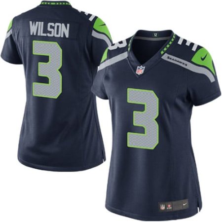Women's Seattle Seahawks Russell Wilson Nike College Navy Game Player Jersey
