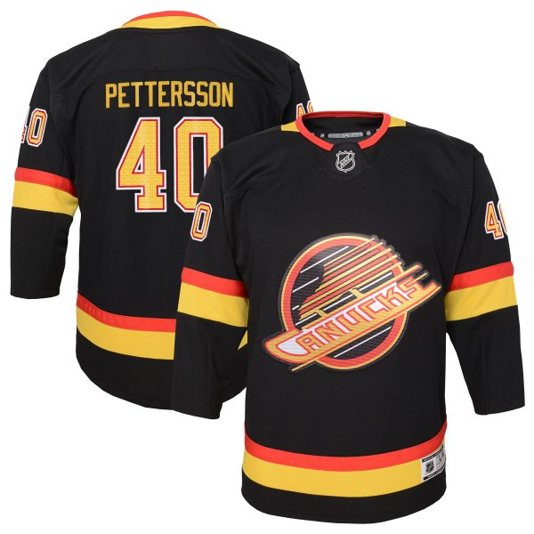Youth Elias Pettersson Black Vancouver Canucks 2019/20 Flying Skate Premier Player Jersey