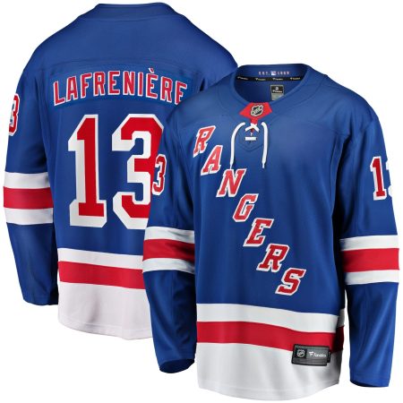 Youth Fanatics Branded Alexis Lafrenière Blue New York Rangers Breakaway Player Jersey