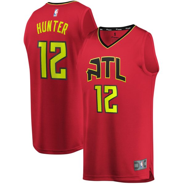 Youth Fanatics Branded De'Andre Hunter Red Atlanta Hawks Fast Break Replica Jersey - Statement Edition