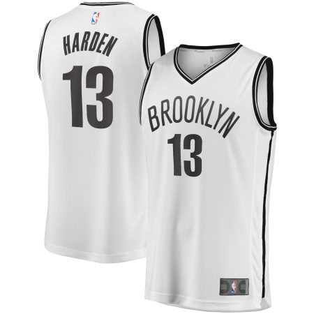 Youth Fanatics Branded James Harden White Brooklyn Nets 2020/21 Fast Break Replica Jersey - Association Edition