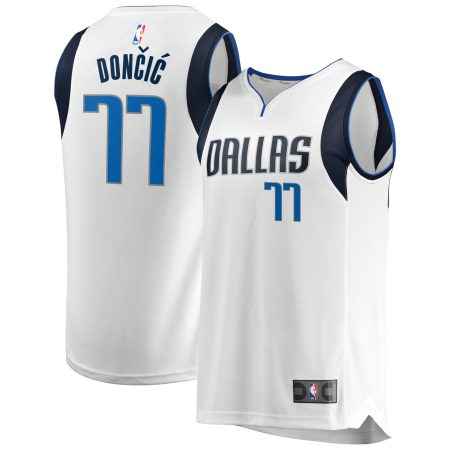 Youth Fanatics Branded Luka Doncic White Dallas Mavericks Fast Break Player Replica Jersey - Association Edition