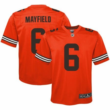Youth Nike Baker Mayfield Orange Cleveland Browns Inverted Team Game Jersey