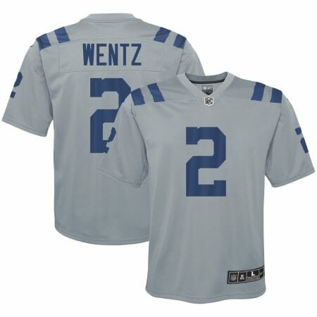 Youth Nike Carson Wentz Gray Indianapolis Colts Inverted Team Game Jersey
