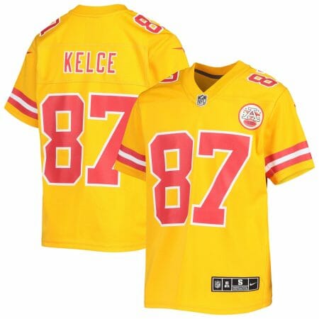 Youth Nike Travis Kelce Gold Kansas City Chiefs Inverted Team Game Jersey