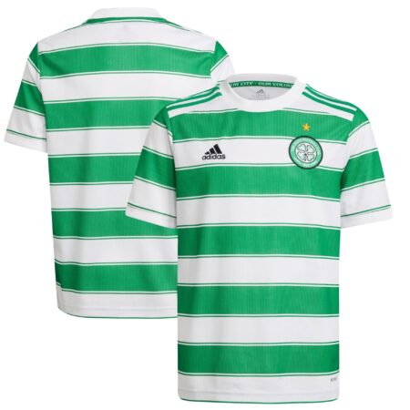 Youth adidas Green/White Celtic 2021/22 Home Replica Jersey