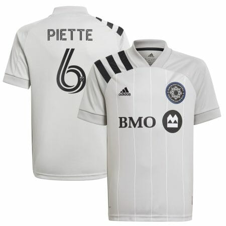 Youth adidas Samuel Piette Gray CF Montréal 2021 Secondary Replica Jersey