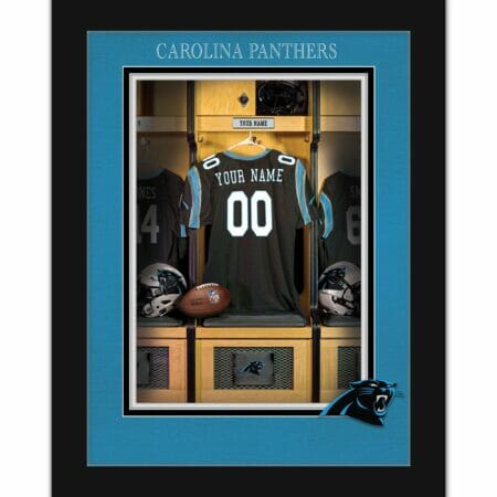 Black Carolina Panthers 12'' x 16'' Personalized Team Jersey Print