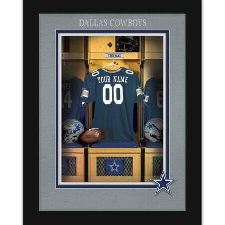 Black Dallas Cowboys 12'' x 16'' Personalized Team Jersey Print