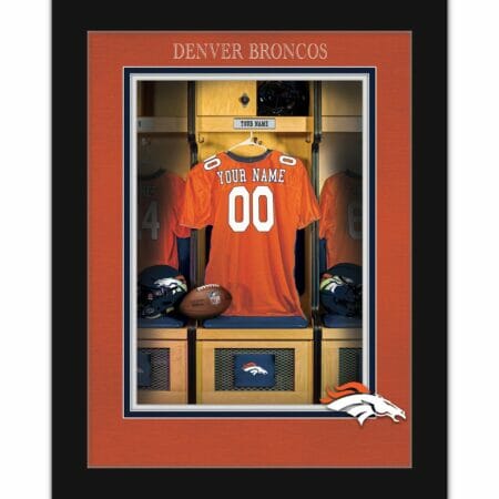 Black Denver Broncos 12'' x 16'' Personalized Team Jersey Print