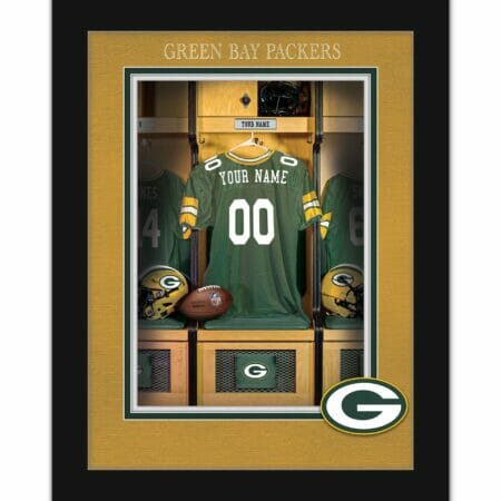 Black Green Bay Packers 12'' x 16'' Personalized Team Jersey Print