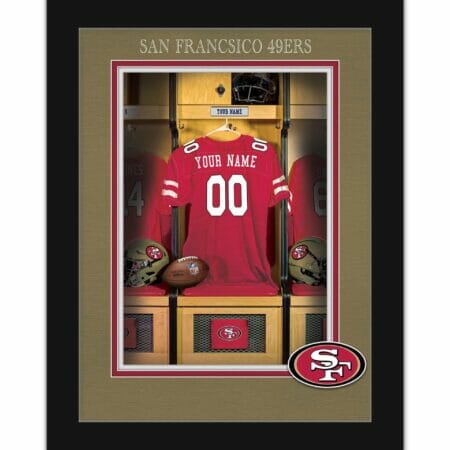 Black San Francisco 49ers 12'' x 16'' Personalized Team Jersey Print