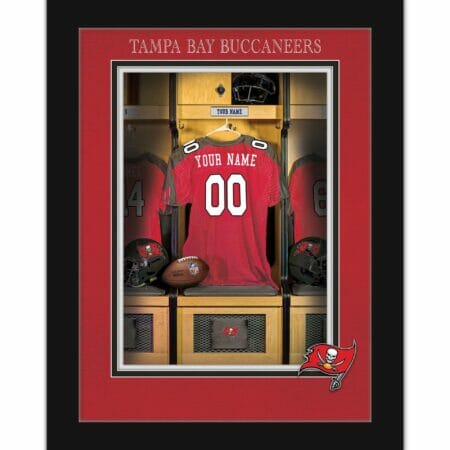 Black Tampa Bay Buccaneers 12'' x 16'' Personalized Team Jersey Print
