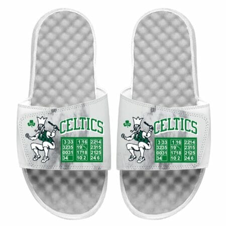 Men's ISlide White Boston Celtics 2021/22 City Edition Jersey Slide Sandals