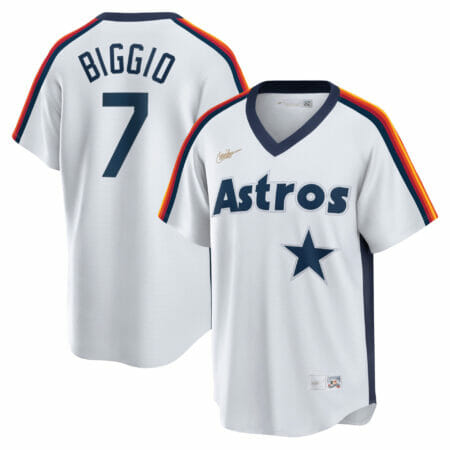 Men's Nike Craig Biggio White Houston Astros Home Cooperstown Collection Logo Player Jersey