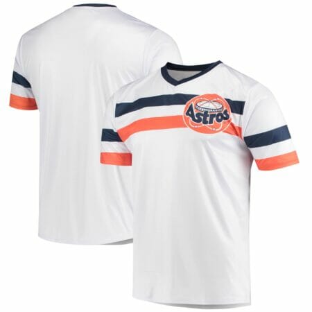 Men's Stitches White Houston Astros Cooperstown Collection V-Neck Jersey