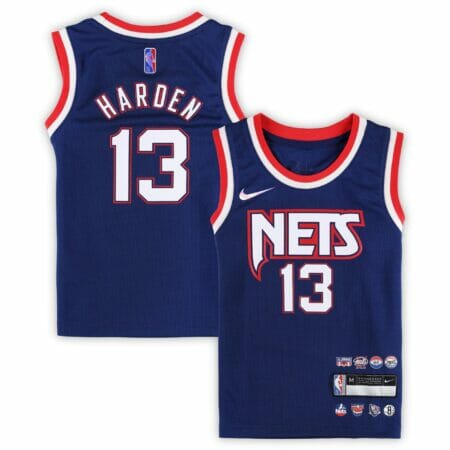 Preschool Nike James Harden Navy Brooklyn Nets 2021/22 City Edition Replica Jersey