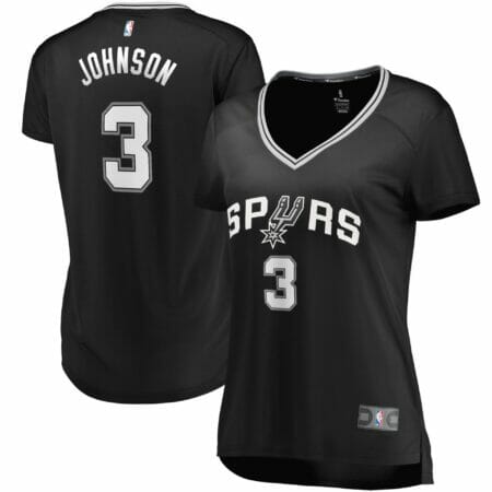 Women's Fanatics Branded Keldon Johnson Black San Antonio Spurs Fast Break Replica Jersey - Icon Edition