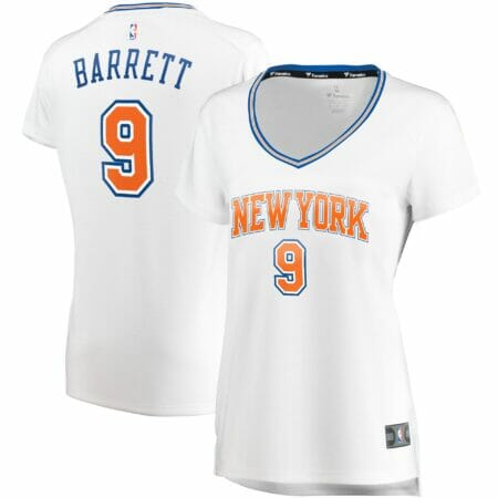 Women's Fanatics Branded RJ Barrett White New York Knicks Fast Break Player Jersey - Statement Edition