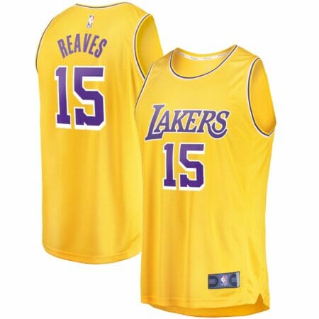 Youth Fanatics Branded Austin Reaves Gold Los Angeles Lakers 2021/22 Fast Break Replica Jersey - Icon Edition