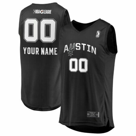 Youth Fanatics Branded Black Austin Spurs Custom Replica Jersey
