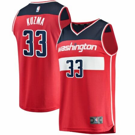 Youth Fanatics Branded Kyle Kuzma Red Washington Wizards 2021/22 Fast Break Replica Jersey - Icon Edition