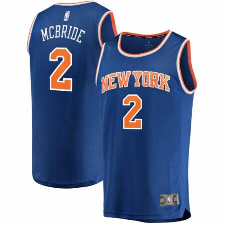 Youth Fanatics Branded Miles McBride Blue New York Knicks 2021/22 Fast Break Replica Jersey - Icon Edition