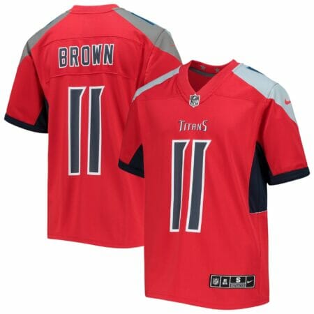 Youth Nike A.J. Brown Red Tennessee Titans Inverted Team Game Jersey