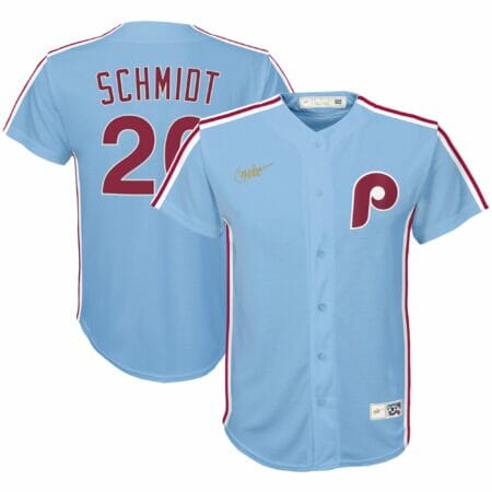 Youth Nike Mike Schmidt Light Blue Philadelphia Phillies Road Cooperstown Collection Player Jersey