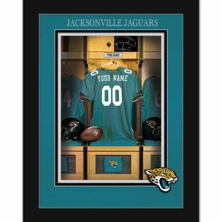 Black Jacksonville Jaguars 12'' x 16'' Personalized Team Jersey Print