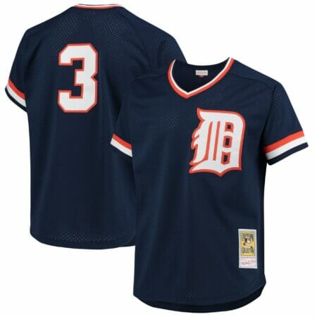 Men' s Mitchell & Ness Alan Trammell Navy Detroit Tigers 1984 Authentic Cooperstown Collection Mesh Batting Practice Jersey