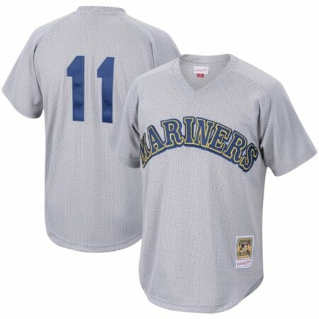 Men's Mitchell & Ness Edgar Martinez Charcoal Seattle Mariners Cooperstown Collection Mesh Batting Practice Jersey