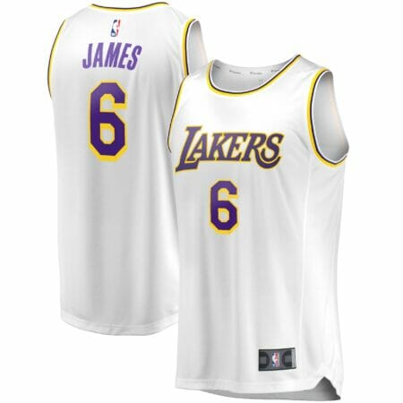 Youth Fanatics Branded LeBron James White Los Angeles Lakers 2021/22 #6 Fast Break Replica Player Jersey - Association Edition