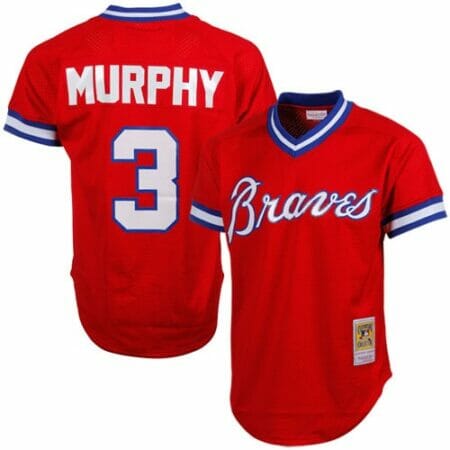 Men's Mitchell & Ness Dale Murphy Red Atlanta Braves 1980 Authentic Cooperstown Collection Mesh Batting Practice Jersey