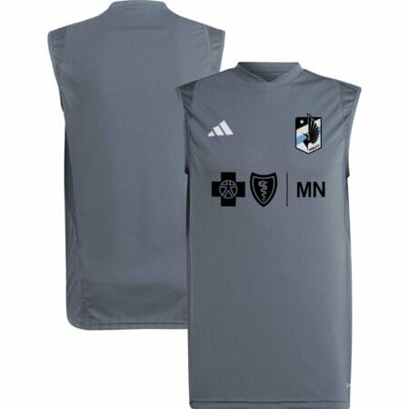 Men's adidas Gray Minnesota United FC 2023 On-Field Sleeveless Training Jersey