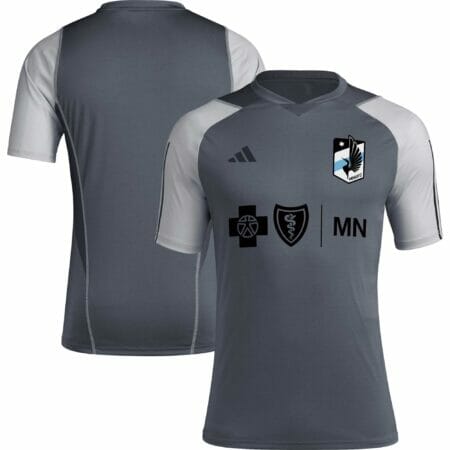 Men's adidas Gray Minnesota United FC 2023 On-Field Training Jersey