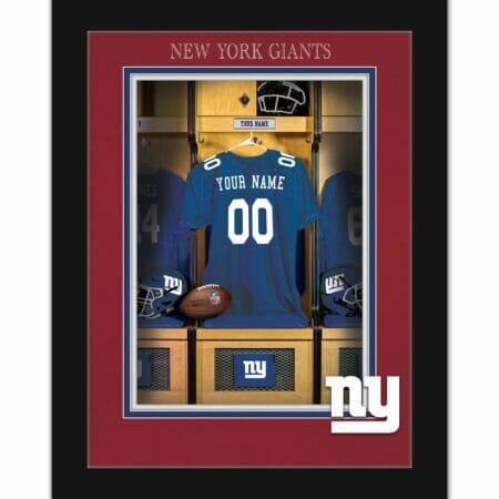 New York Giants 12'' x 16'' Personalized Team Jersey Print