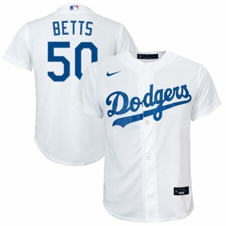 Youth Nike Mookie Betts White Los Angeles Dodgers Home Replica Player Jersey