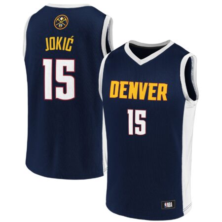 Men's Fanatics Branded Nikola Jokic Navy/White Denver Nuggets Replica Jersey