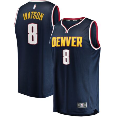 Men's Fanatics Branded Peyton Watson Navy Denver Nuggets 2022 NBA Draft First Round Pick Fast Break Replica Player Jersey - Icon Edition